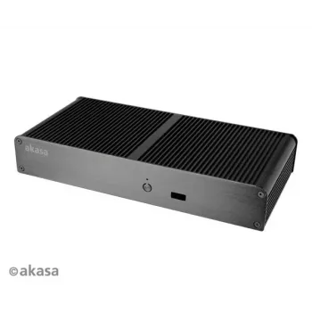 Akasa Tesla T Lüfterloses NUC-Gehäuse - Schwarz - UCFF - USB