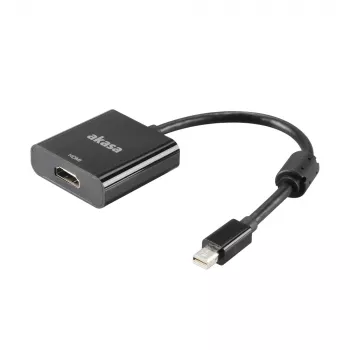 Akasa Mini DisplayPort Male to HDMI Female Video Adapter - 4K@30Hz, Schwarz