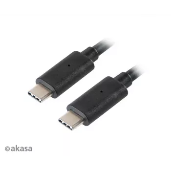 Akasa AK-CBUB26-10BK USB-C auf USB-C Kabel 1m - USB 3.2 Gen 2 - 10 Gbit/s - 100W PD - Schwarz