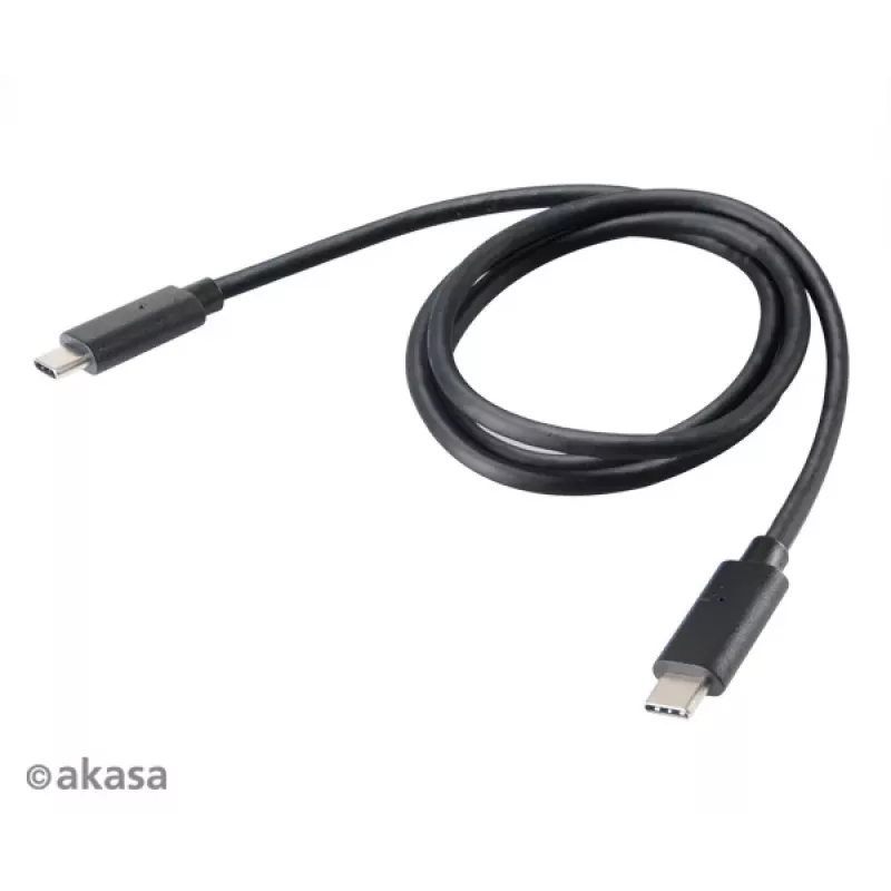Akasa AK-CBUB26-10BK USB-C auf USB-C Kabel 1m - USB 3.2 Gen 2 - 10 Gbit/s - 100W PD - Schwarz
