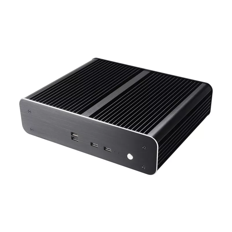 Akasa Euler TX Lüfterloses Thin Mini-ITX Gehäuse - Aluminium - Schwarz
