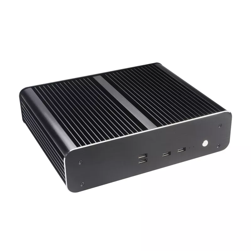 Akasa Euler TX Lüfterloses Thin Mini-ITX Gehäuse - Aluminium - Schwarz
