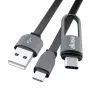 Akasa AK-CBUB35-10BK USB 2.0 Kabel - USB A auf Micro-USB B mit USB-C Adapter - 1 m - Schwarz