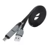 Akasa AK-CBUB35-10BK USB 2.0 Kabel - USB A auf Micro-USB B mit USB-C Adapter - 1 m - Schwarz