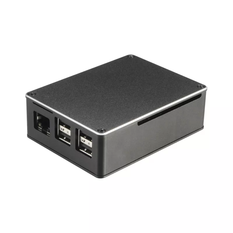 Akasa A-RA02-M1B Raspberry Pi Gehäuse - Aluminium - lüfterlose passive Kühlung - Schwarz