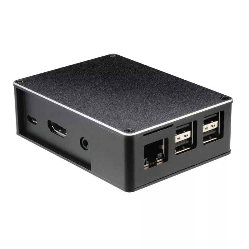 Akasa A-RA02-M1B Raspberry Pi Gehäuse - Aluminium - lüfterlose passive Kühlung - Schwarz