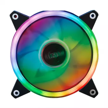 Akasa Vegas R7 120mm RGB LED Lüfter, 500-1500 U/min, 41,9 CFM, 23,8 dB(A), PWM, 4-Pin RGB, ASUS Aura Sync, MSI Mystic Light Sync, Gigabyte Fusion