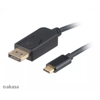 Akasa AK-CBCA11-18BK USB-C auf DisplayPort Kabel 1,8 m - 4K@60Hz - Schwarz