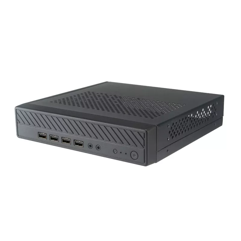 Akasa Cypher MX Thin Mini-ITX Gehäuse, Aluminium/SGCC, Schwarz, 1x 2,5 inch HDD/SSD, VESA-Montage