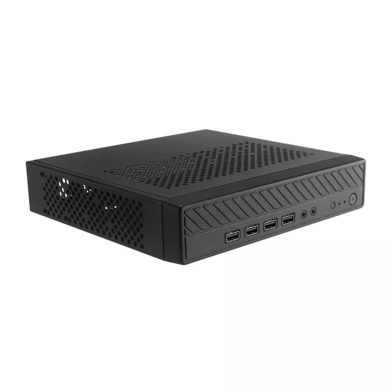 Akasa Cypher MX Thin Mini-ITX Gehäuse, Aluminium/SGCC, Schwarz, 1x 2,5 inch HDD/SSD, VESA-Montage