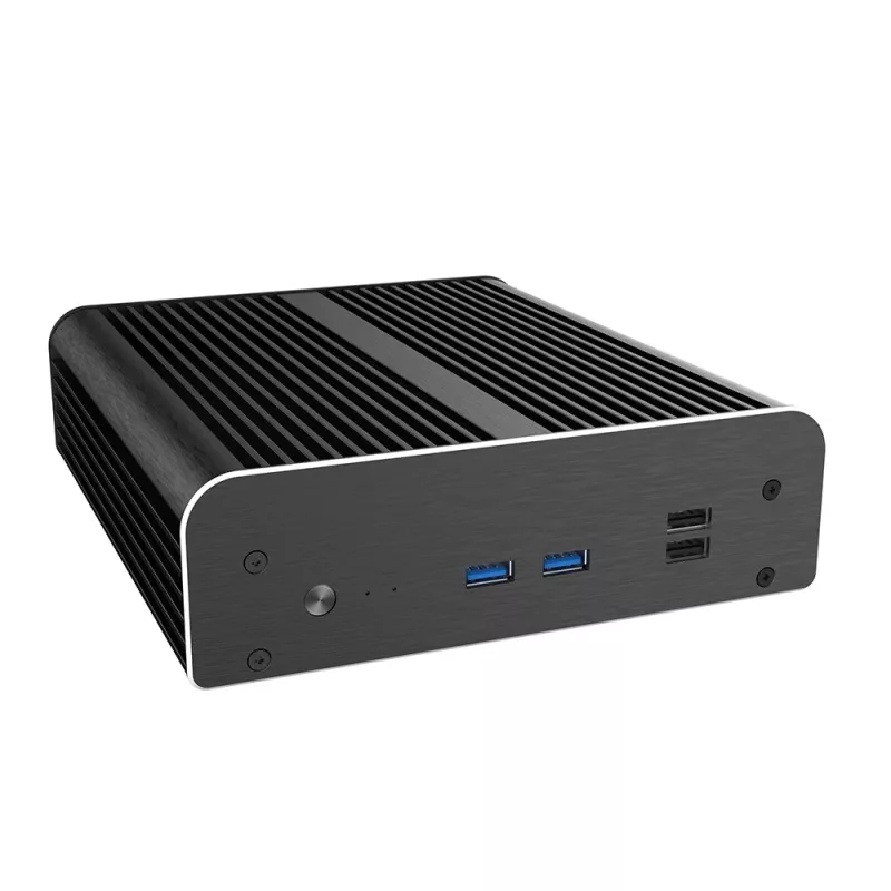 Akasa A-NUC50-M1B Lüfterloses NUC-Gehäuse - Aluminium - Schwarz - UCFF - 2,5-Zoll-Laufwerksschacht
