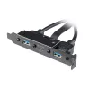 Akasa USB 3.1 Gen 2 Internes Adapterkabel mit zwei USB 3.0 Typ-A Anschlüssen - 50 cm - Schwarz