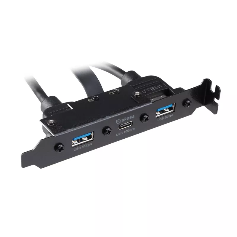 Akasa USB 3.1 Gen 2 Internes Adapterkabel mit zwei USB 3.0 Typ-A Anschlüssen - 50 cm - Schwarz