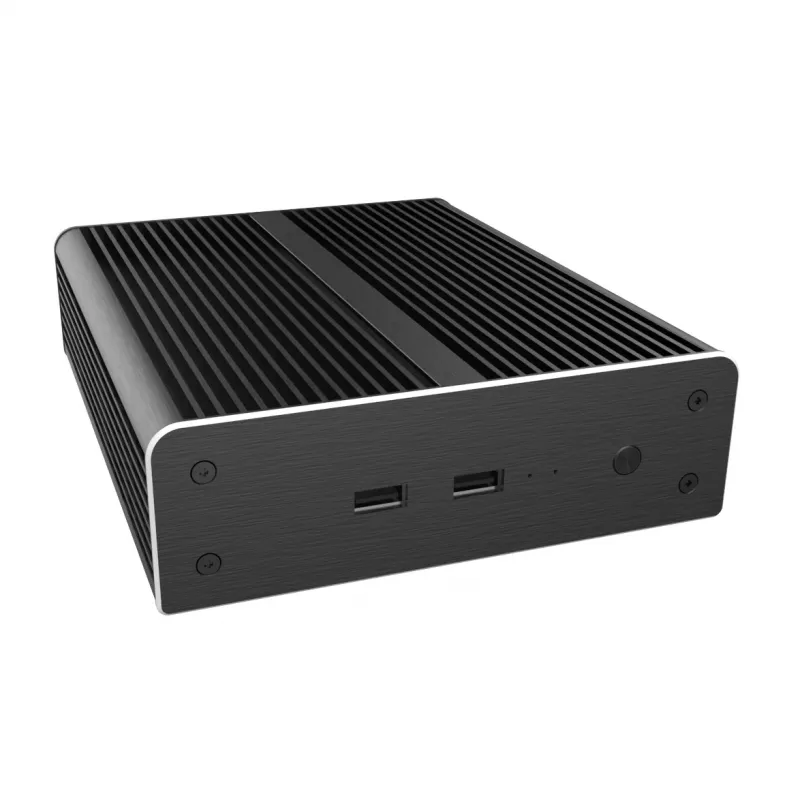 Akasa Newton NE Mini-ITX Gehäuse - Schwarz - Aluminium - Lüfterlos - 2,5 inch HDD/SSD - 150,6 mm