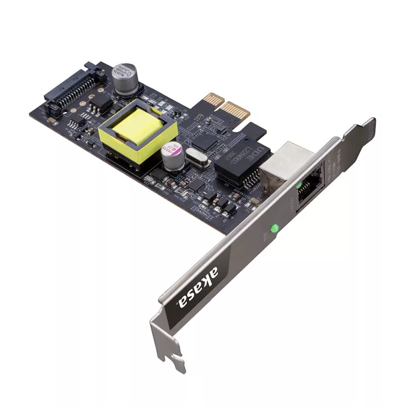 Akasa 2.5G PCIe Netzwerkkarte mit PoE bis 25,5 W