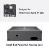 Akasa Ashton T ASUS Tinker Board 3N SBC Gehäuse mit Dual Single LAN Ports, Lüfterlos, Schwarz Aluminium