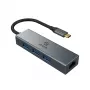 Akasa USB Type-C 4-In-1 Hub mit Ethernet 1 x RJ45 3 USB-A USB 3.2 Gen 1