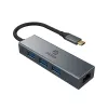 Akasa USB Type-C 4-In-1 Hub mit Ethernet 1 x RJ45 3 USB-A USB 3.2 Gen 1
