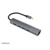 Akasa AK-CBCA22-18BK USB-C Multiport Adapter - USB 3.2 Gen 1 Type-C auf HDMI, RJ-45, USB-A - Aluminium - Schwarz - 18 cm