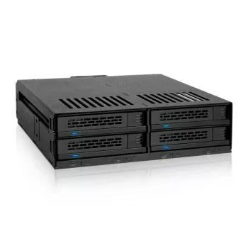 ICY DOCK ExpressCage MB324SP-1B - 4x 2,5 Zoll SATA/SAS Hot-Swap Wechselrahmen für 1x 5,25 Zoll Schacht - schraubenlose Einschübe - Schwarz
