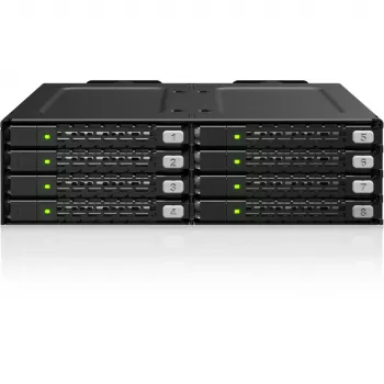 ICY DOCK ToughArmor MB998V4P-B 8-Bay U.2/U.3 NVMe SSD PCIe 4.0 Mobile Rack Enclosure für 5.25-Zoll-Schacht (4 x SlimSAS 8i SFF-8654)