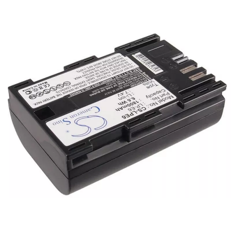 CAMERON SINO CS-LPE6 Ersatzakku für Canon LP-E6/LP-E6N/LP-E6NH, 1800mAh, 7.4V, Li-ion, Schwarz