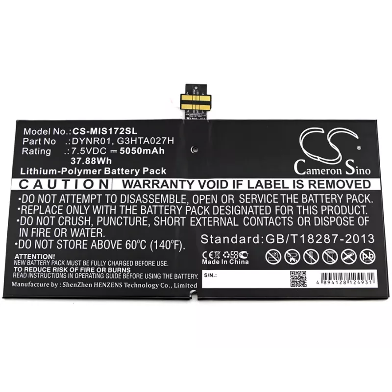 CAMERON SINO Akku Typ DYNR01 G3HTA027H für Microsoft Surface Pro 4 1724 / CS-MIS172SL