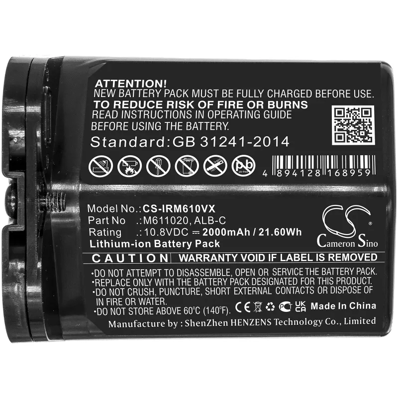 Cameron Sino Akku Typ ALB-C M611020 ABL-C für iRobot Braava Jet M6 (CS-IRM610VX)