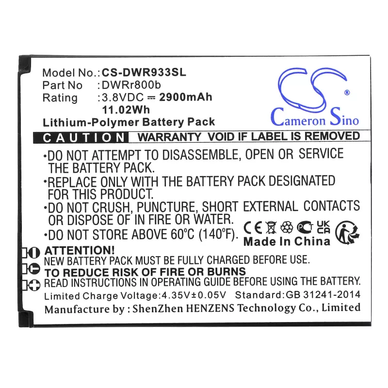 CAMERON SINO Akku Typ DWRR800B 6BT-R800B-2901 für Router D-Link DWR-933 B1 / CS-DWR933SL