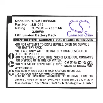 Cameron Sino CS-KLB015MC Ersatzakku für Kodak LB-015, WPZ2, 3,7V 750mAh Li-Ion