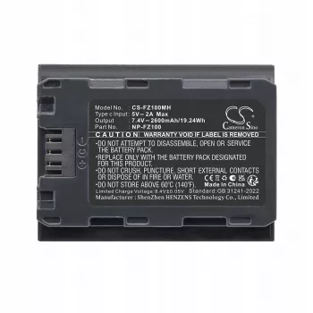 Cameron Sino CS-FZ100MH Ersatzakku für Sony NP-FZ100, 2200mAh, 7,2V, Li-ion, Schwarz