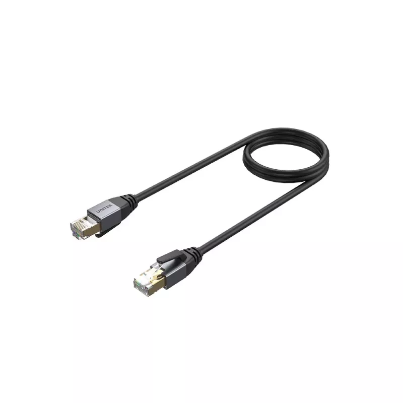 UNITEK Cat.8 S/FTP Ethernet Patchkabel 10m RJ45 40Gbps 2000MHz vergoldet Schwarz