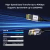 UNITEK Cat.8 S/FTP Ethernet Patchkabel 10m RJ45 40Gbps 2000MHz vergoldet Schwarz
