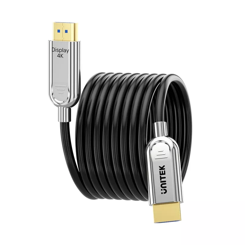 UNITEK HDMI 2.0 Active Optical Cable (AOC) 4K 60Hz 50m Schwarz