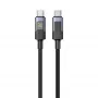 UNITEK USB-C PD 60W 480Mbps Kabel mit Display 2m geflochten Schwarz