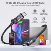 UNITEK USB-C PD 60W 480Mbps Kabel mit Display 2m geflochten Schwarz