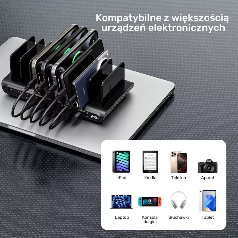 UNITEK 10-Port USB-C & USB-A 240W Charging Station