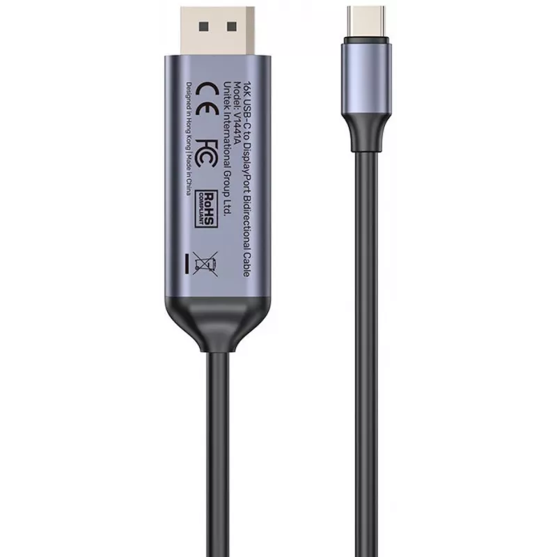 UNITEK Bidirektionales USB-C auf DisplayPort Kabel 16K 80Gbps HDR 1,8m