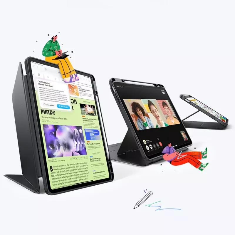 ESR Flip Hybrid Case für iPad Air 13 inch 1 / 2 / 3 / 2024-2026 Schwarz