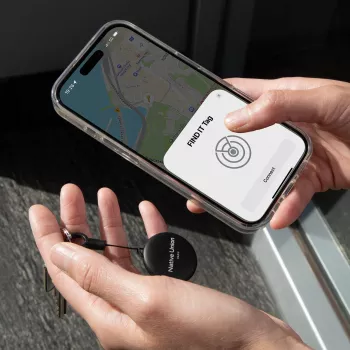 Native Union Findit Tag - Apple Find My kompatibler Tracker & AirTag-Zubehör (Schwarz)