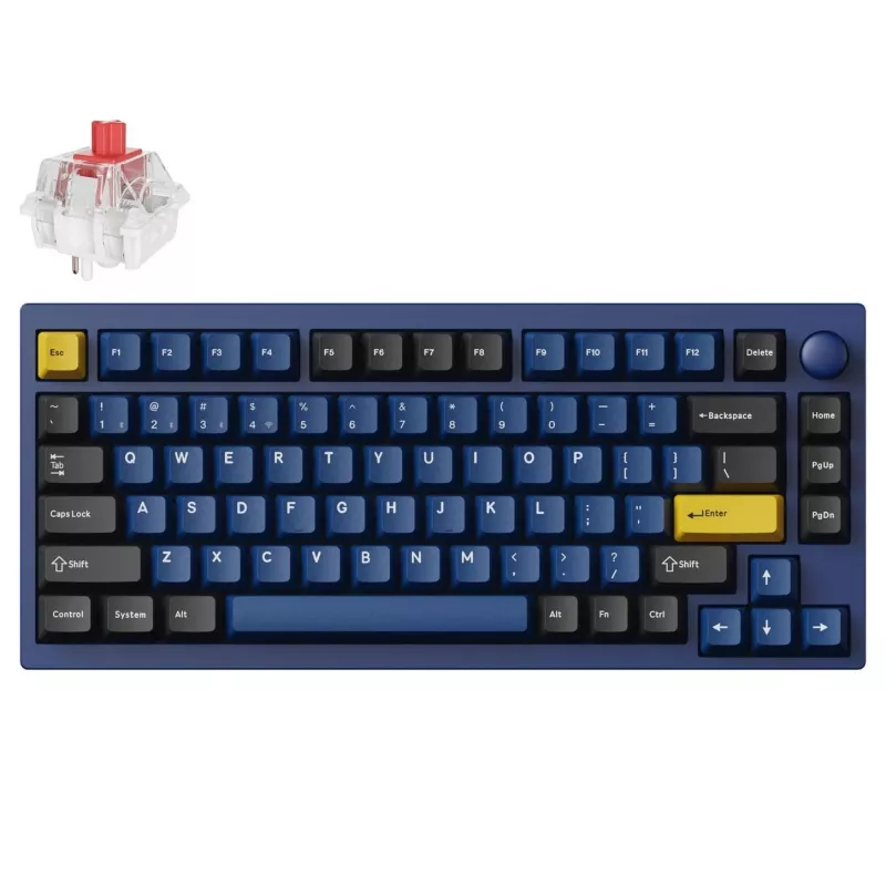 Keychron P1P-O1 75% Lemokey Super Red Switch Navy Blue Mechanische Tastatur
