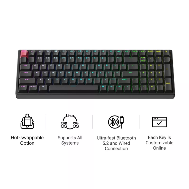 Keychron K4X-J1 96% Red Switch RGB Hot-Swap Mechanische Tastatur