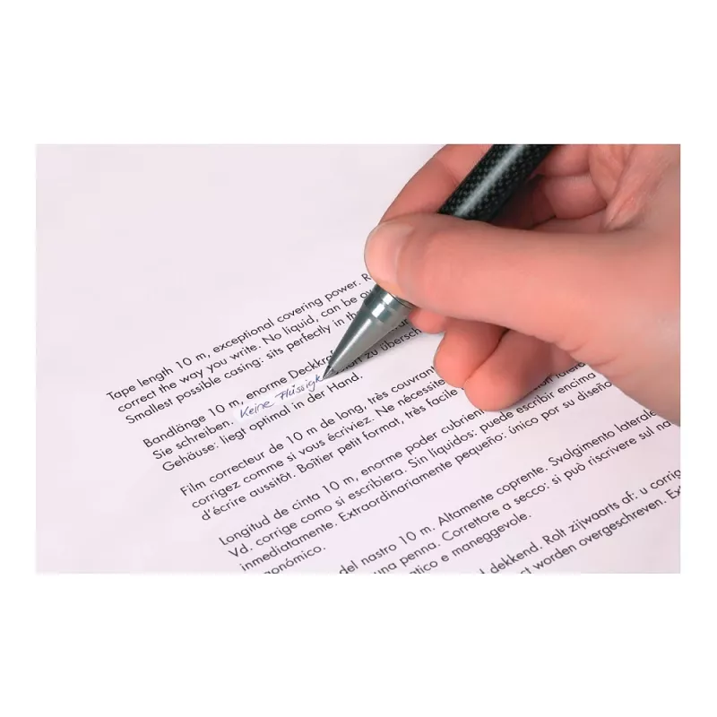 Tombow Korrekturroller 10 m x 4,2 mm Weißes Band Transparentes blaues Gehäuse