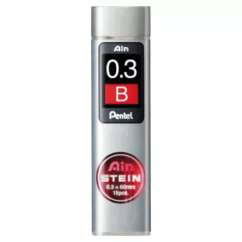 Pentel Ain Stein Mechanische Minen - B - Grau - 0,3 mm - 60 mm - 15 Stück