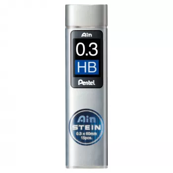 Pentel AinStein HB 0,3 mm Minen-Nachfüllpackung, grau, 15 Minen
