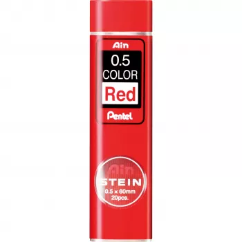 Pentel AIN STEIN Rote Minen für Druckbleistift 0,5 mm Brillante Farbe