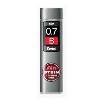 Pentel Super Hi-Polymer Lead Refill C277-BO - 0,7 mm HB - 40 Minen - Schwarz - Tube