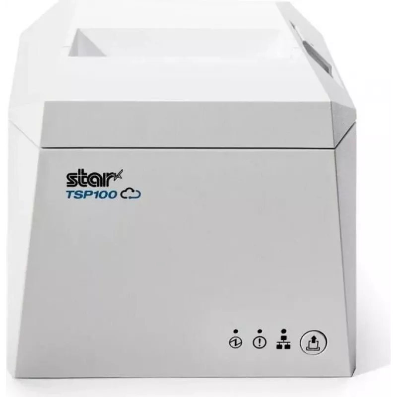 STAR MICRONICS TSP143IV UEWB Thermodrucker für Belege, 203 dpi, 250 mm/s, USB-A, USB-C, Bluetooth, Ethernet, Wi-Fi, CloudPRNT, automatischer Cutter, Weiß, internes Netzteil