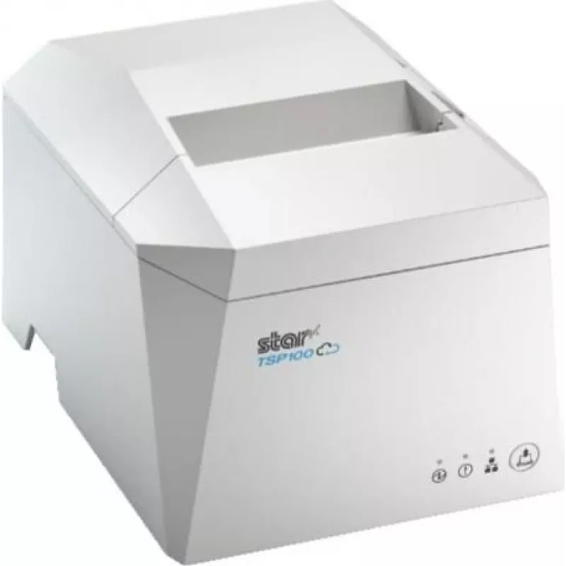 STAR MICRONICS TSP143IV UEWB Thermodrucker für Belege, 203 dpi, 250 mm/s, USB-A, USB-C, Bluetooth, Ethernet, Wi-Fi, CloudPRNT, automatischer Cutter, Weiß, internes Netzteil