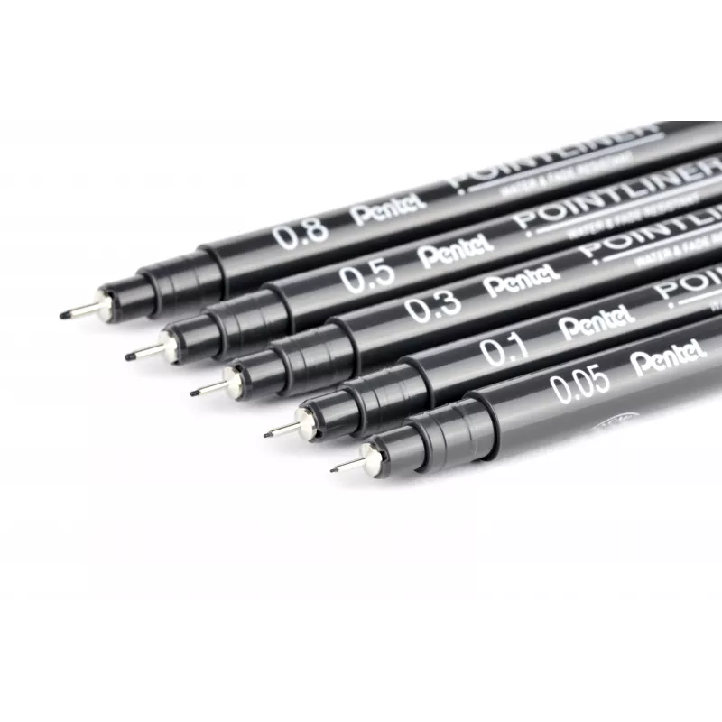Pentel Pointliner Fineliner-Set, schwarz